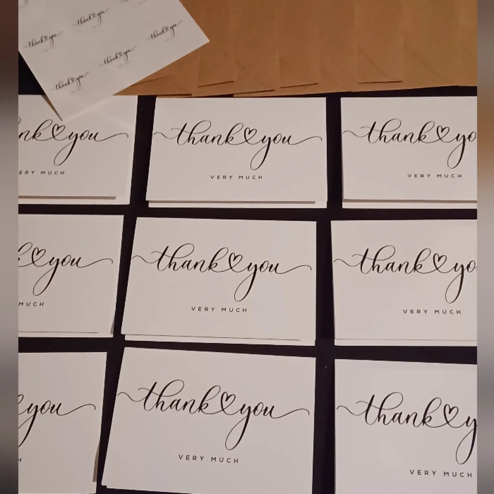 27pcs Thank You Cards w/ envelopes and stickers